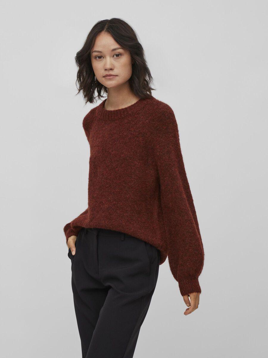 Vila ROUND NECK KNITTED PULLOVER, Fired Brick, highres - 14074463_FiredBrick_948058_003.jpg