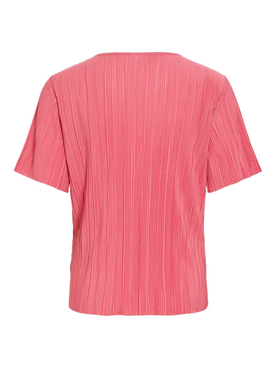 Carousel image - VIPLISA PLEATED SHORT SLEEVED TOP, Holly Berry | 6