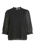 VILA PRICKIG TOPP MED 3/4-ÄRMAR, Black, highres - 14102158_Black_001.jpg