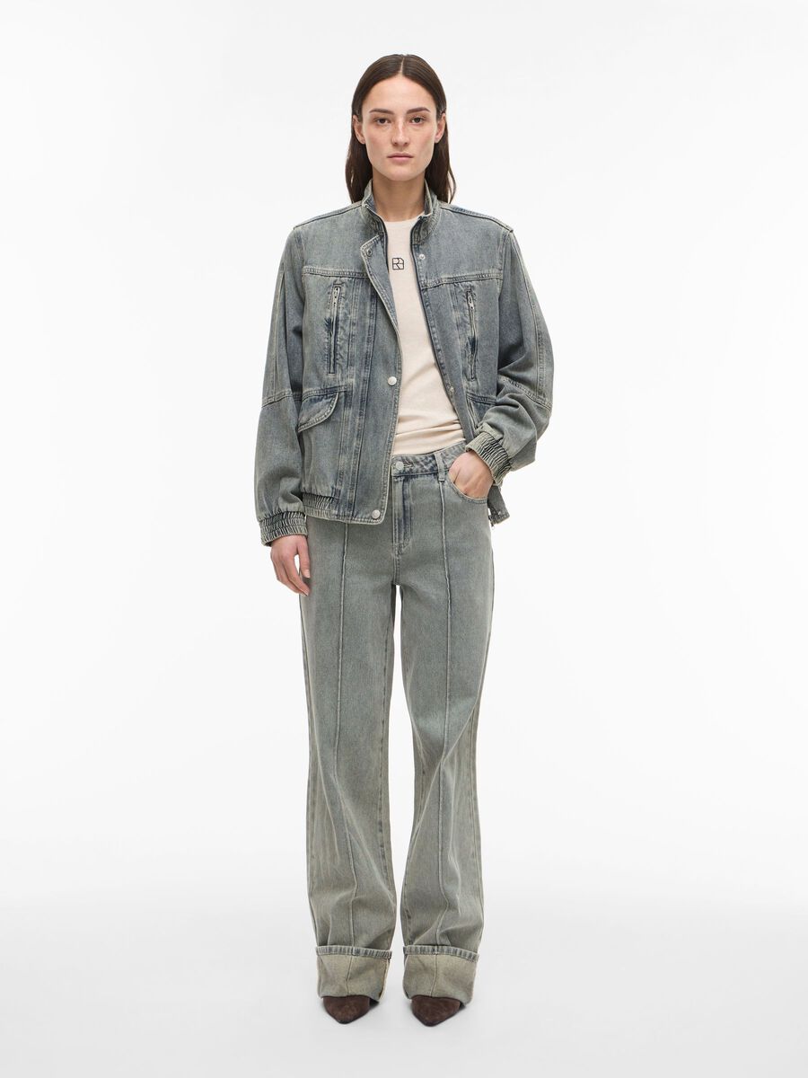 Carousel image - MID-WAIST WIDE FIT JEANS, Light Blue Denim | 4