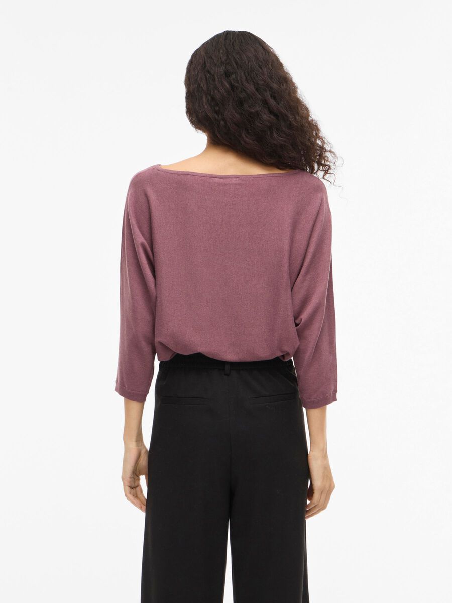 Product carousel image - VIMALU 3/4 MOUW GEBREIDE TOP, Rose Brown | 2