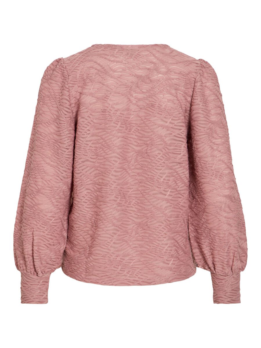 Product carousel image - RONDE HALS TOP MET LANGE MOUWEN, Nostalgia Rose | 2