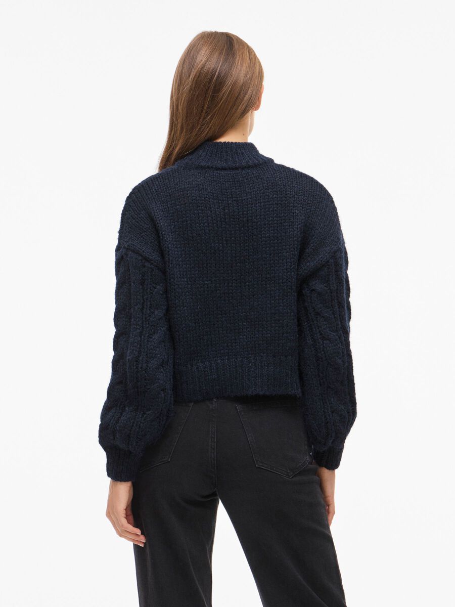 Product carousel image - VIMIRA HIGH NECK KNITTED PULLOVER, Navy Blazer | 2