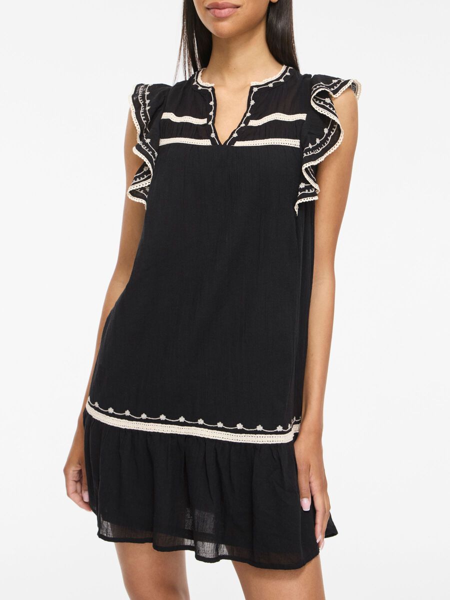 Carousel image - VIJORANA SMANICATO VESTITO CORTO, Black Beauty | 5