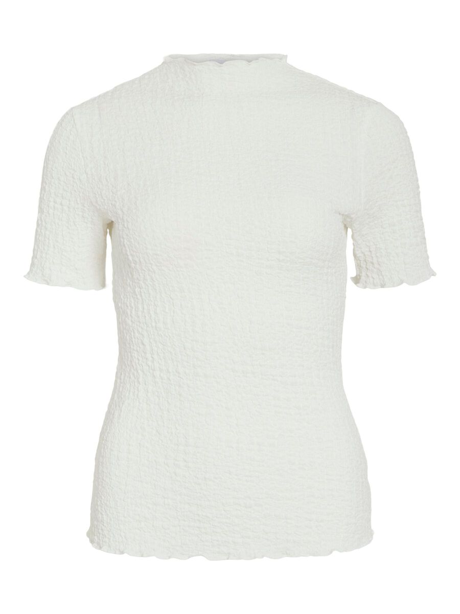 VILA VIMALMEN HIGH NECK TOP A MANICHE CORTE, Snow White, highres - 14112683_SnowWhite_001.jpg