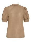 VILA VIRIK HIGH NECK SHORT SLEEVED TOP, Khaki, highres - 14112659_Khaki_001.jpg