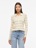 Product image thumbnail - VILYA STRIPED POLO SHIRT, Birch | 1