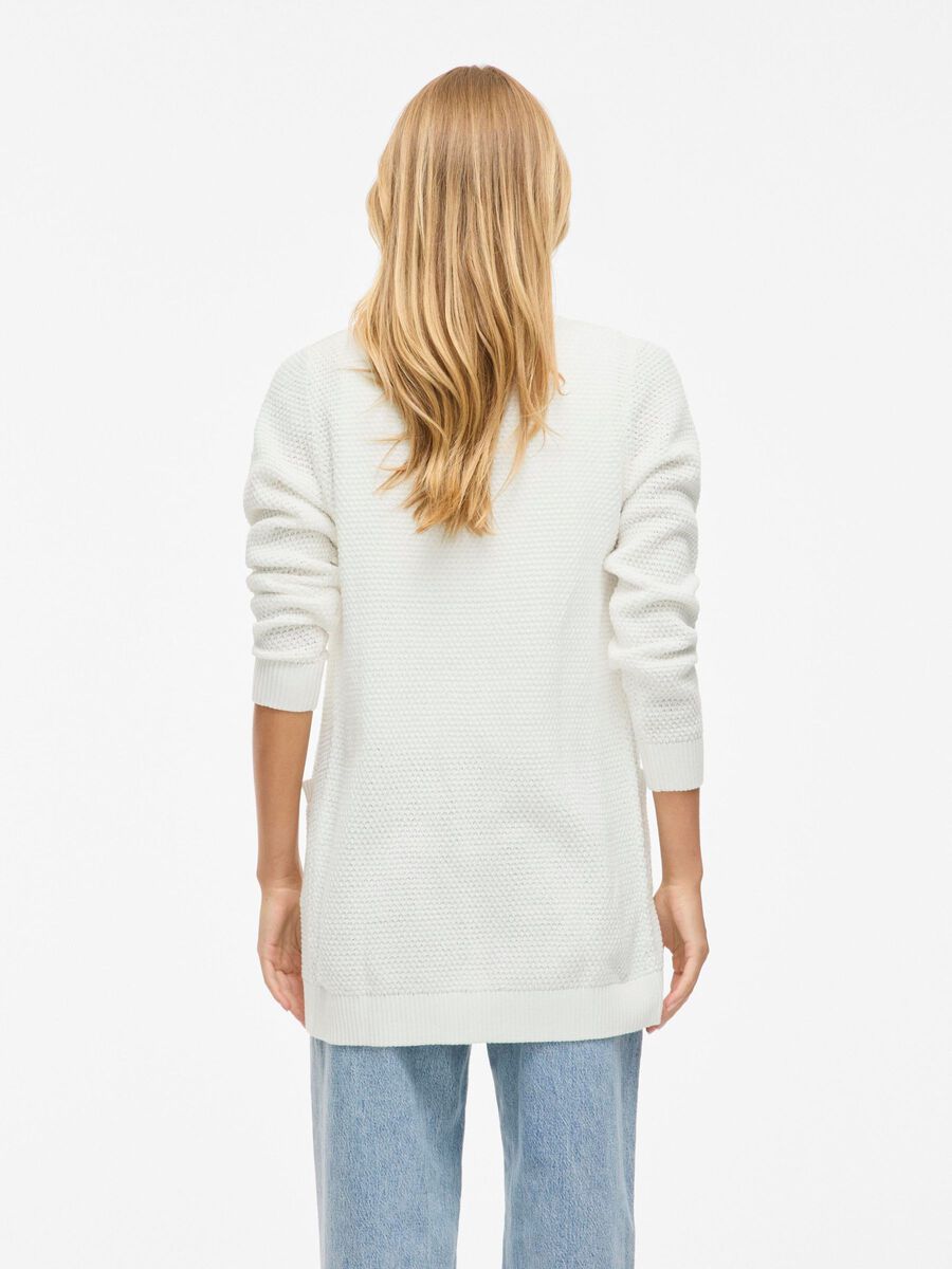 VILA VIDALO BASIC KNITTED CARDIGAN, White Alyssum, highres - 14097125_WhiteAlyssum_004.jpg