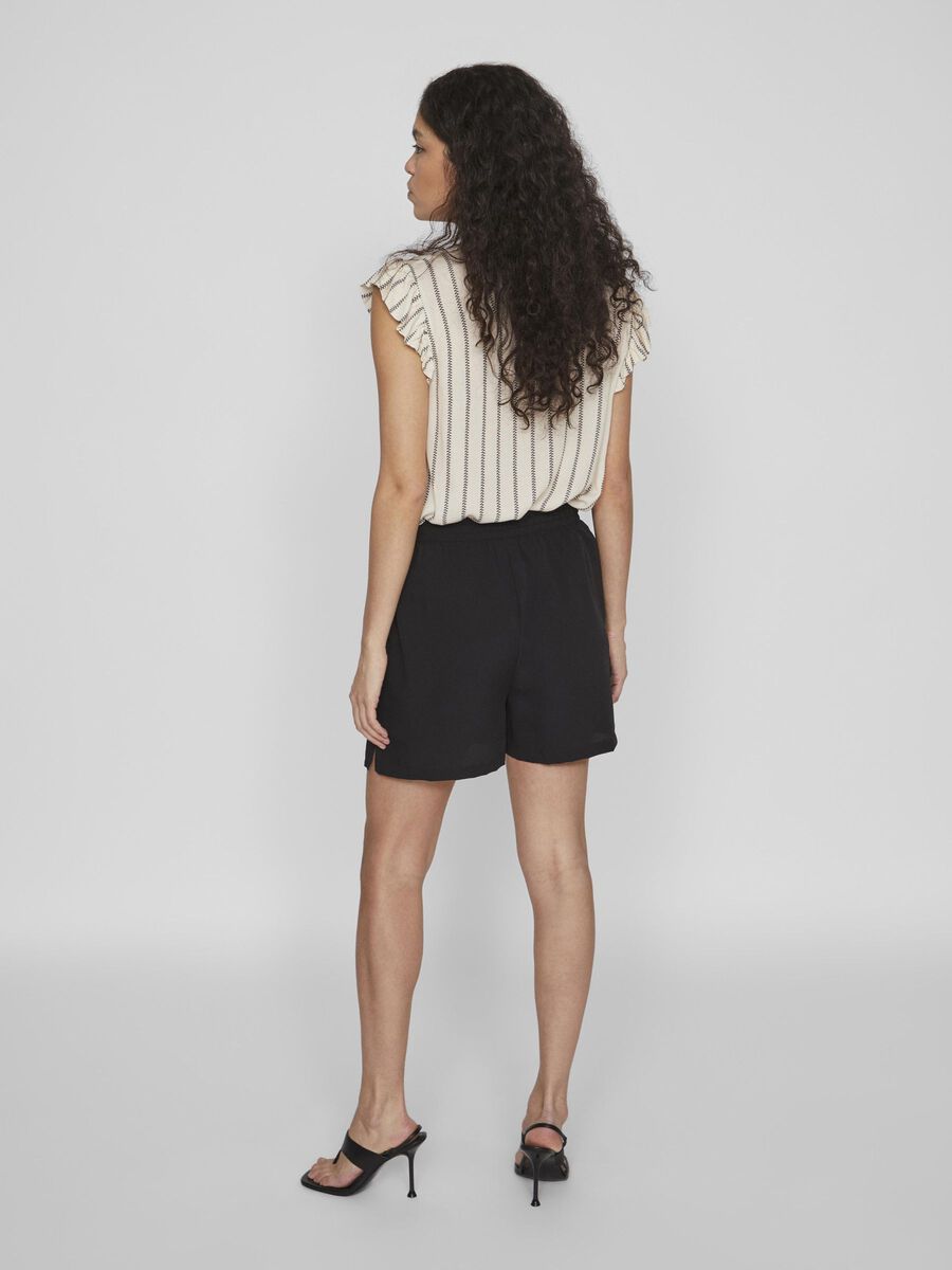 VILA HIGH WAIST SHORTS, Black, highres - 14099292_Black_004.jpg
