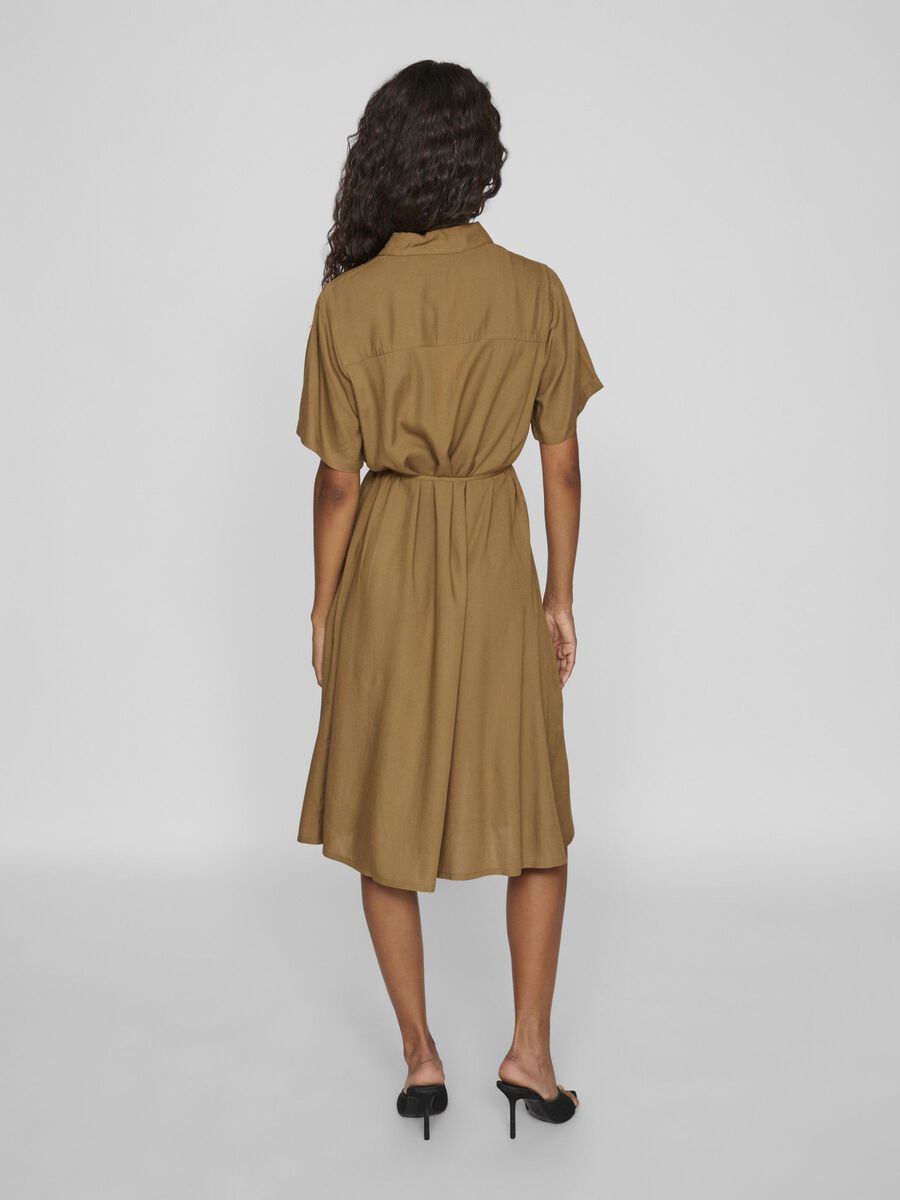 VILA VIRAGNA SHORT SLEEVED  SHIRT DRESS, Gothic Olive, highres - 14103249_GothicOlive_004.jpg