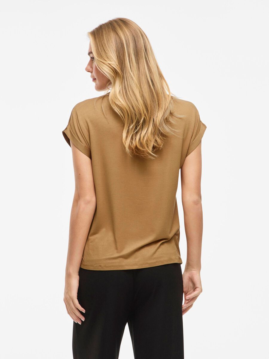 VILA VIELLETTE SHORT SLEEVED TOP, Bistre, highres - 14059563_Bistre_004.jpg