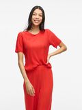 VILA VIPLISA PLEATED SHORT SLEEVED TOP, Aurora Red, highres - 14089481_AuroraRed_003.jpg