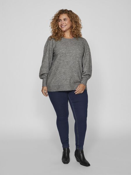 Vila CURVE - STICKAD TOPP, Medium Grey Melange, highres - 14095490_MediumGreyMelange_005.jpg