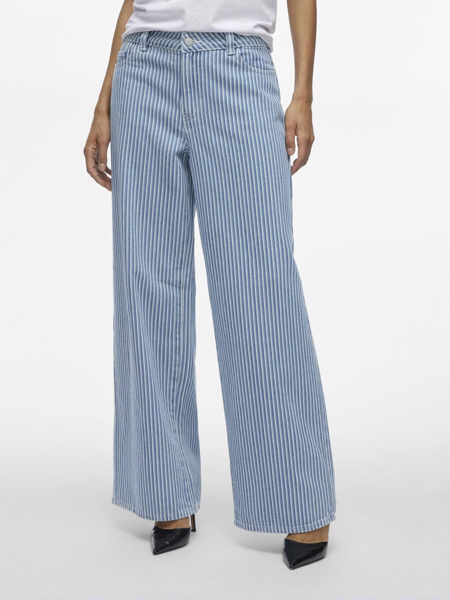 VILA STRIPED JEANS, Medium Blue Denim, highres - 14108053_MediumBlueDenim_1194260_003.jpg