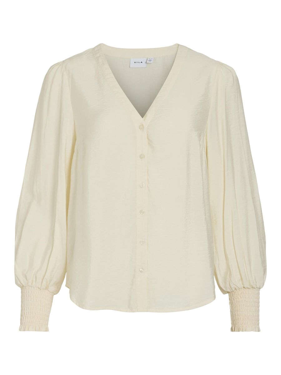 VILA V-NECK SHIRT, Birch, highres - 14100621_Birch_001.jpg