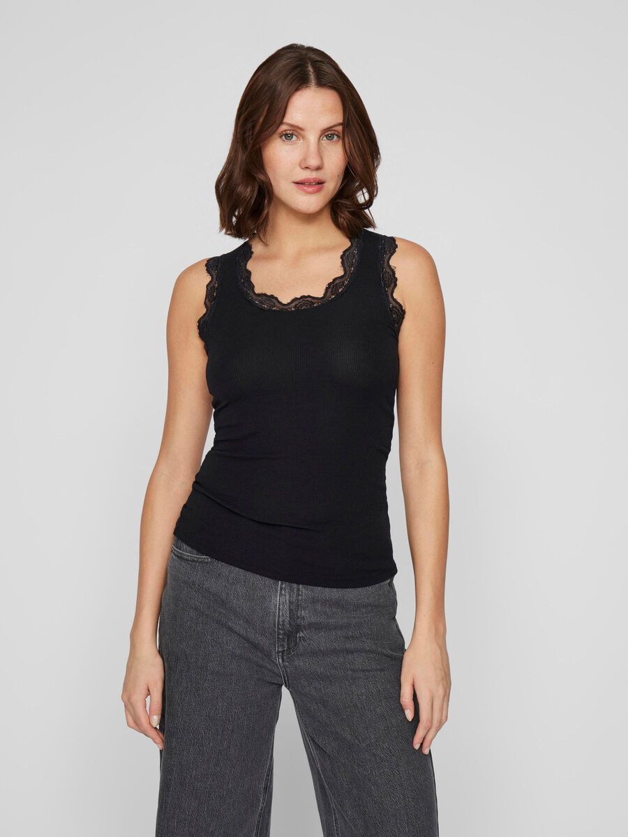 VILA ROUND NECK SLEEVELESS TOP, Black, highres - 14107061_Black_003.jpg