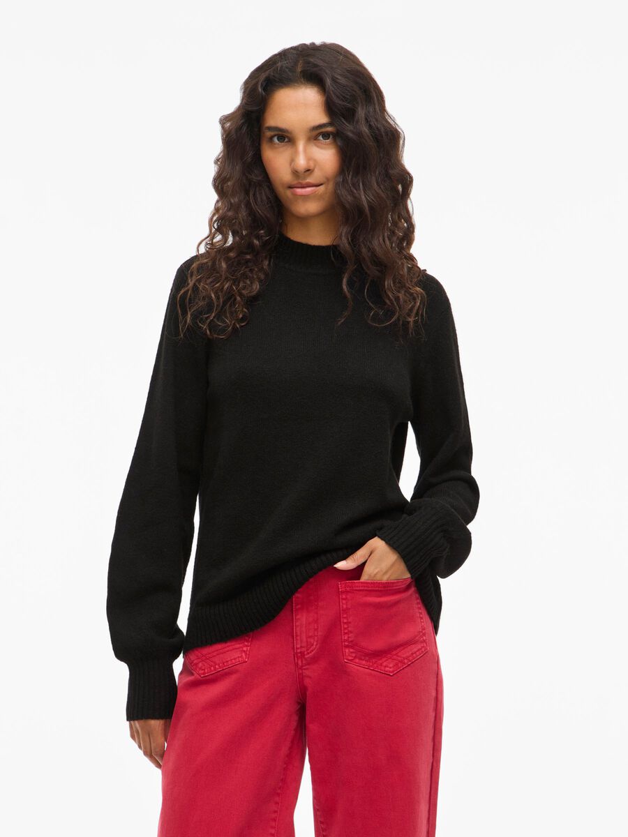 Product carousel image - VIHANNA HØJHALSET STRIKTRØJE, Black | 1