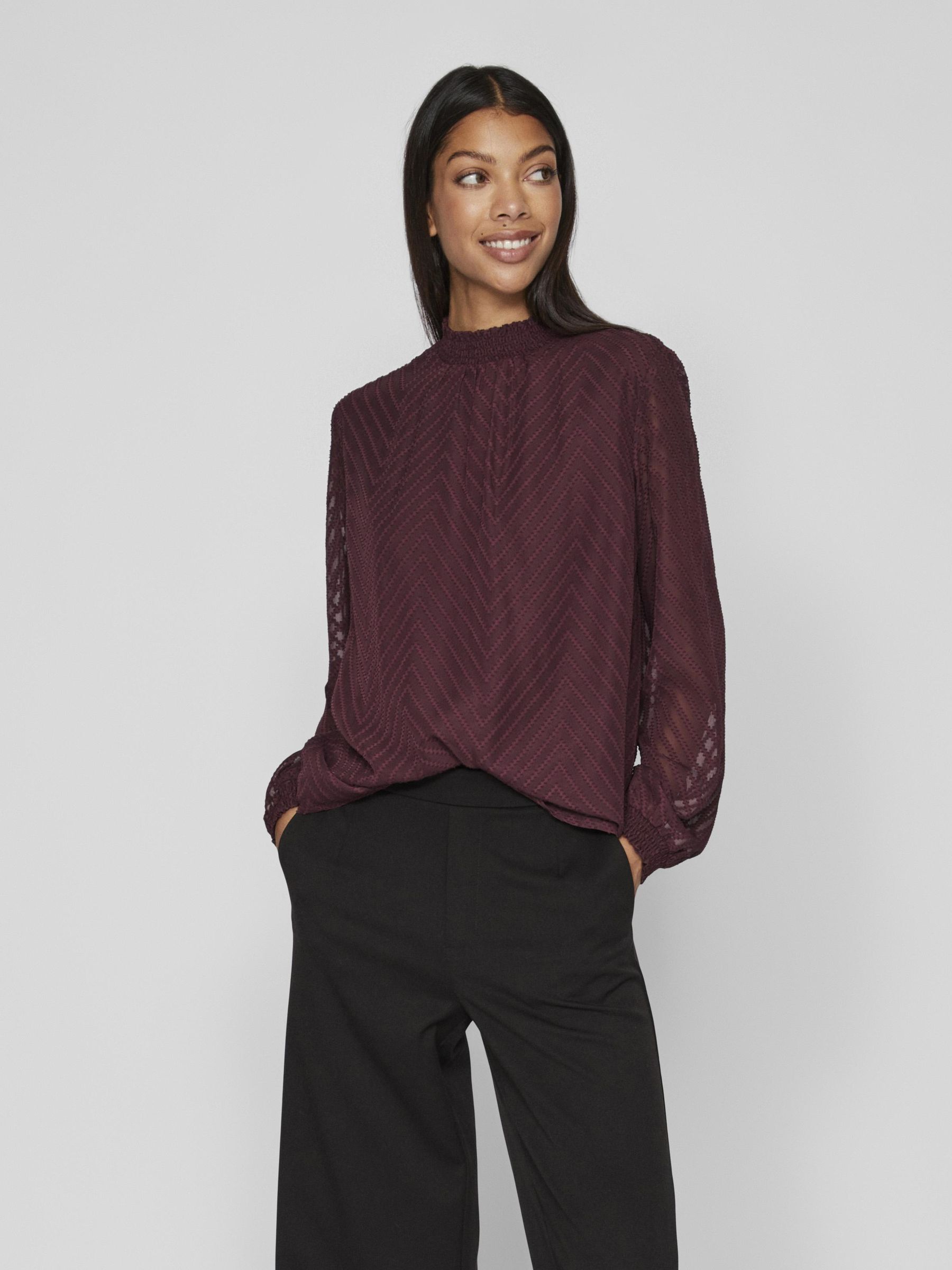 Purple high neck blouse outlet