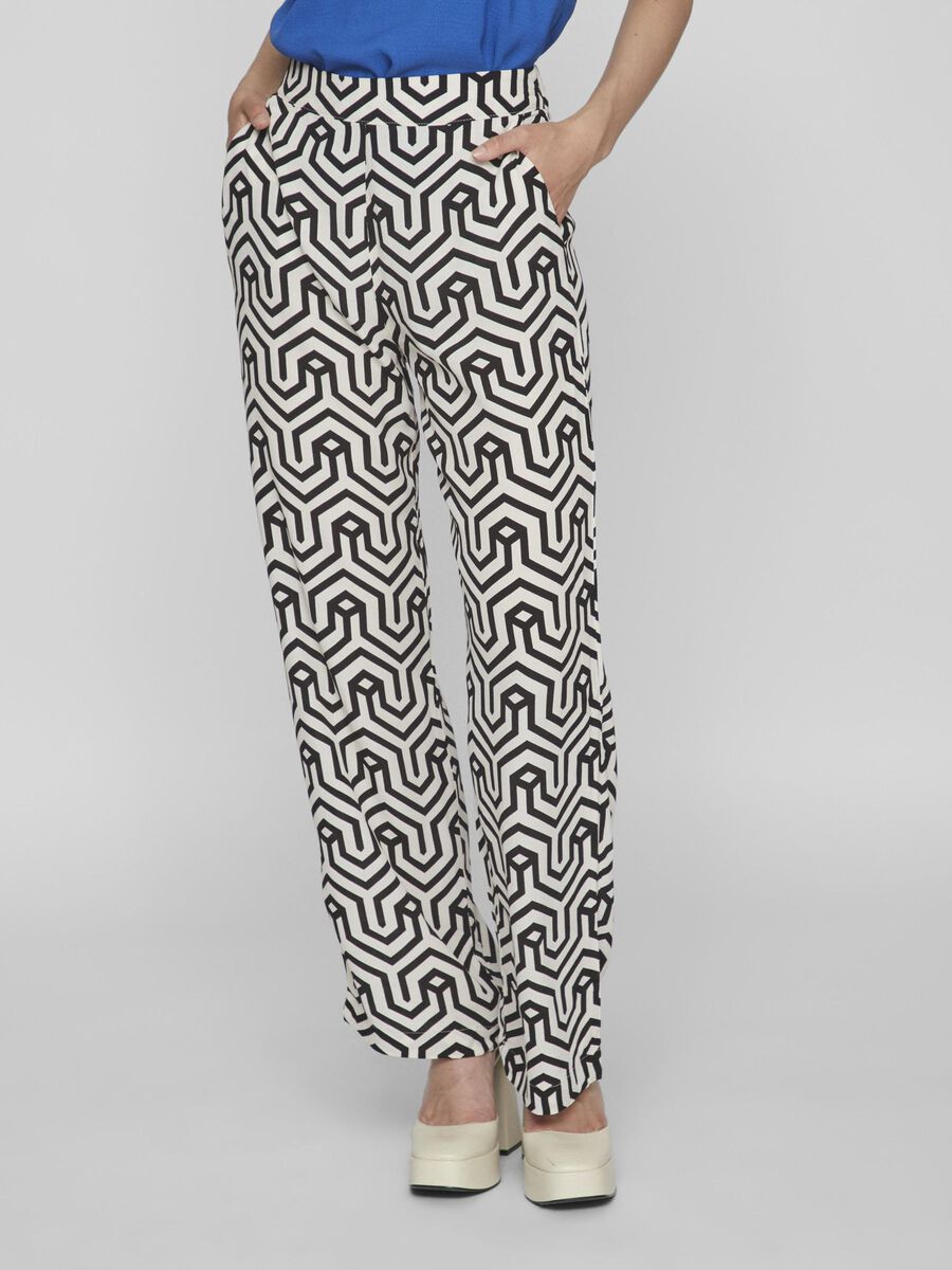 klok Winkelcentrum Productie GEDESSINEERD HIGH-WAIST BROEK | Wit | VILA®