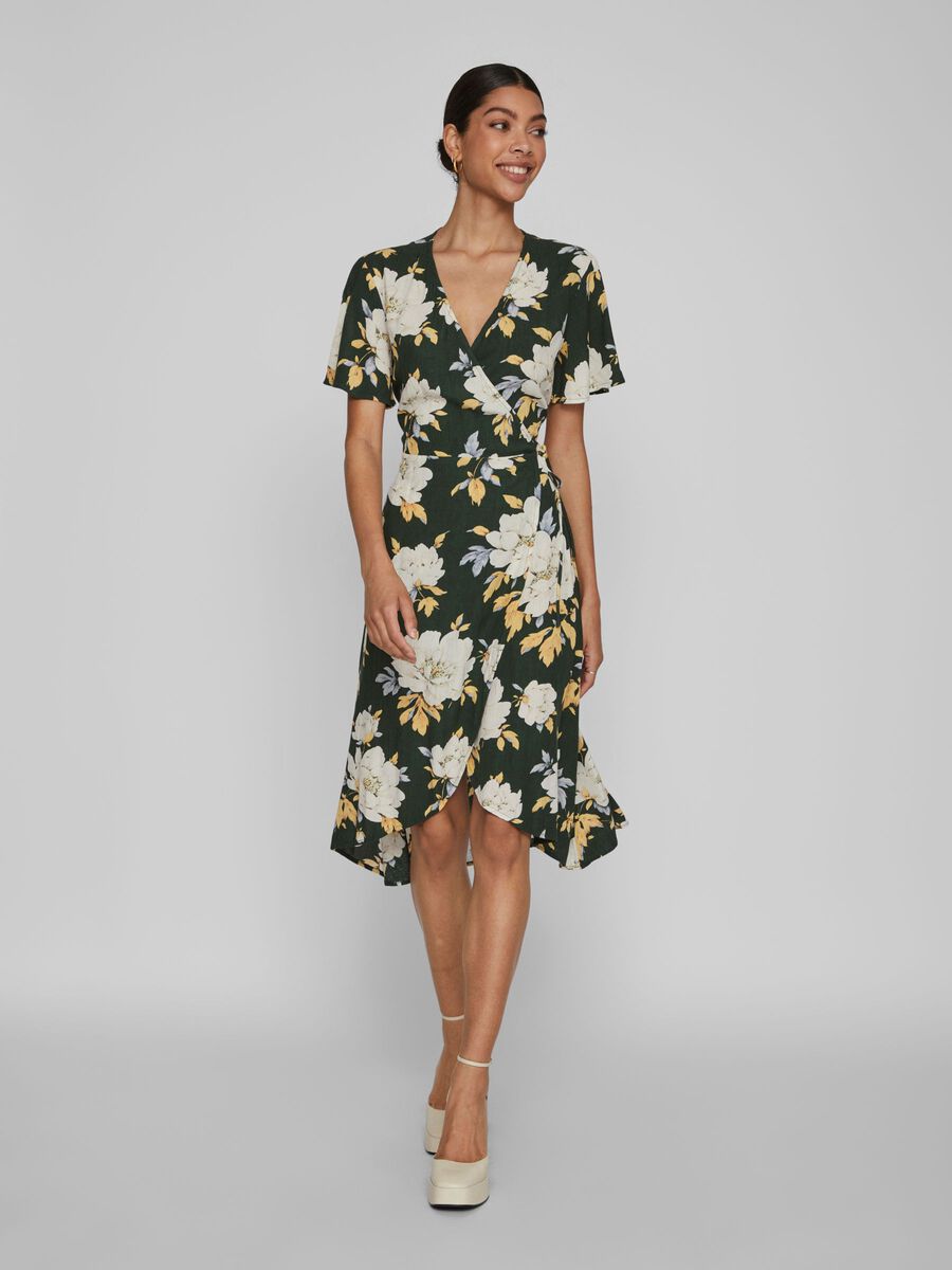 vila wrap midi dress