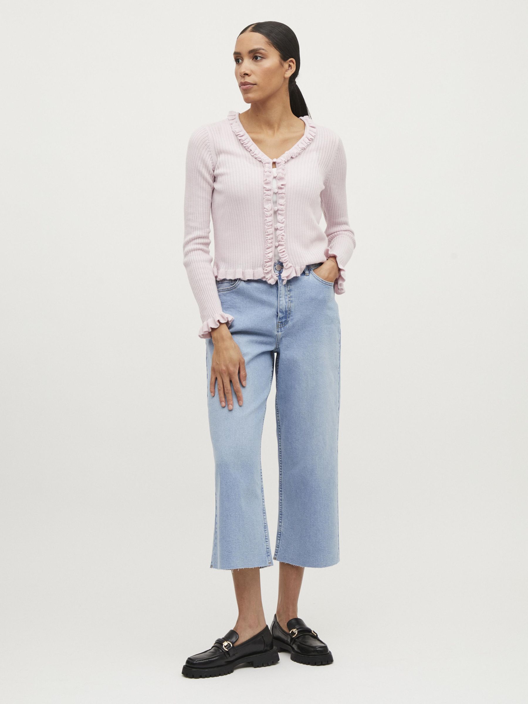 CROPPED WIDE FIT JEANS (Blue) | Vila 