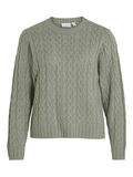Vila CABLE KNITTED PULLOVER, Green Milieu, highres - 14080488_GreenMilieu_001.jpg
