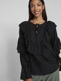 Vila RUFFLE LONG SLEEVED BLOUSE, Black, highres - 14091646_Black_006.jpg
