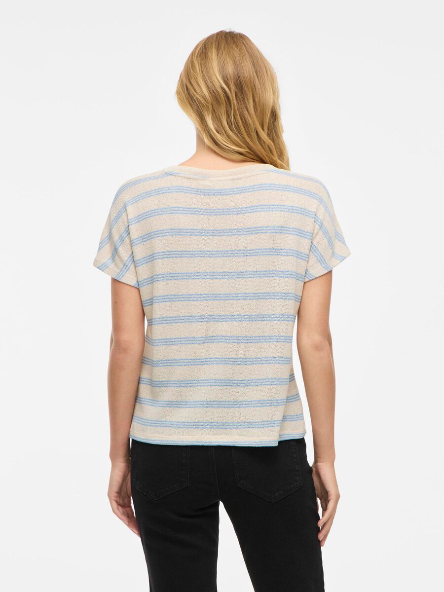 VILA VIHERMINA V-NECK SHORT SLEEVED TOP, Birch, highres - 14107634_Birch_1217984_004.jpg