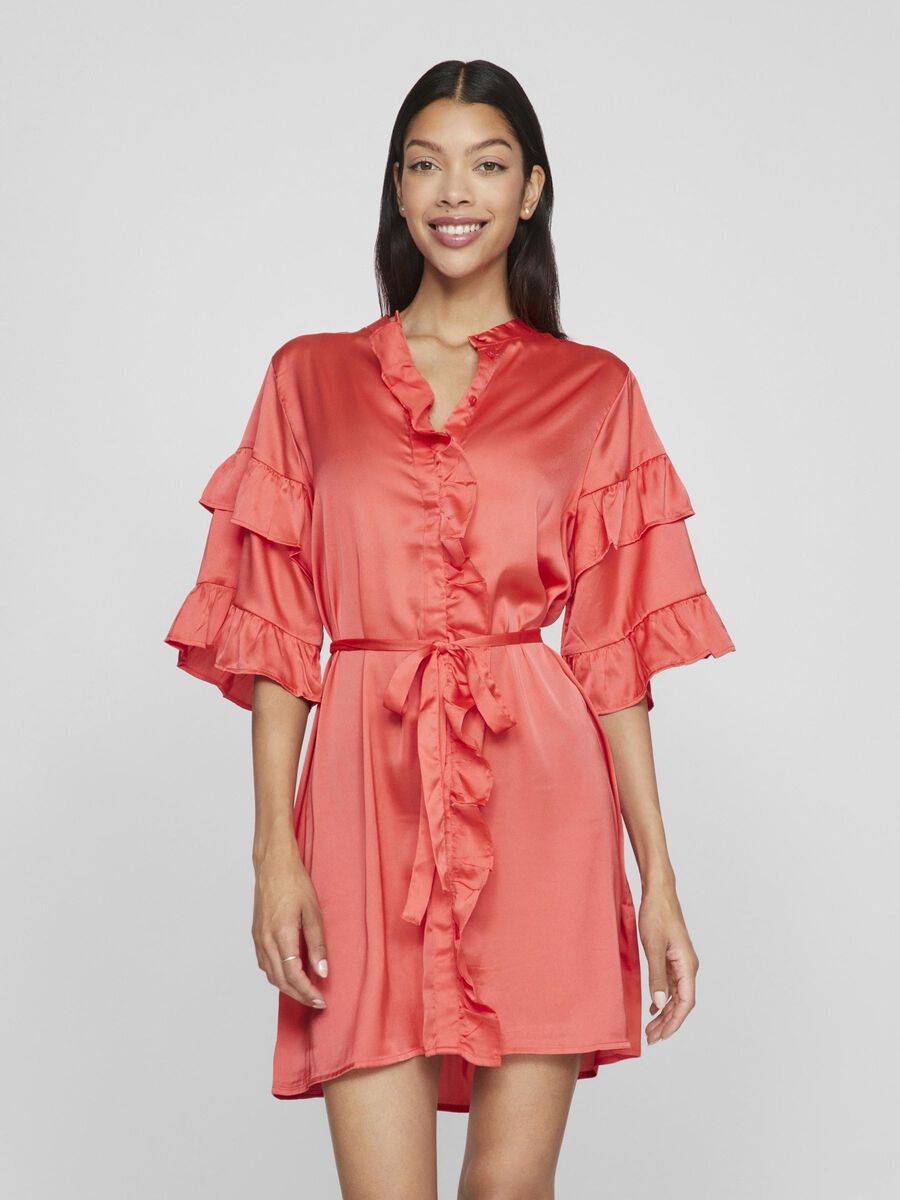 VILA À MANCHES COURTES ROBE COURTE, Poppy Red, highres - 14101927_PoppyRed_003.jpg