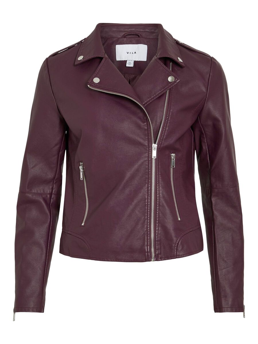 VILA VICARA BELAGT BIKER JAKKE, Fig, highres - 14044851_Fig_001.jpg