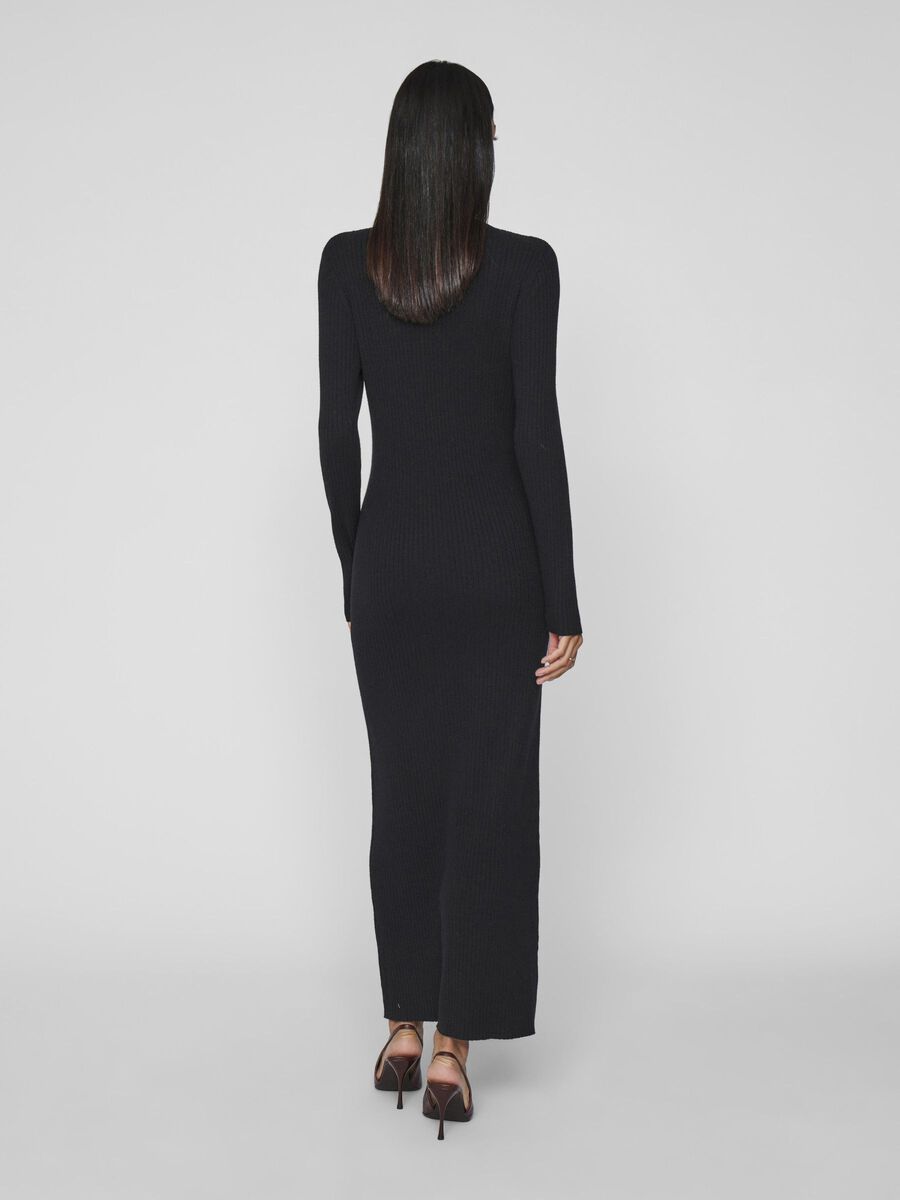 VILA MAXI KNITTED DRESS, Black, highres - 14109935_Black_004.jpg