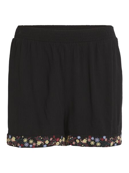 Vila BRODERET SHORTS, Black, highres - 14090715_Black_1063313_001.jpg
