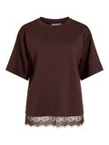 Product image thumbnail - VIEWIE LACE SHORT SLEEVED TOP, Coffee Bean | 5