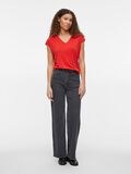 VILA VIMODALA V-NECK SHORT SLEEVED TOP, Aurora Red, highres - 14074847_AuroraRed_005.jpg