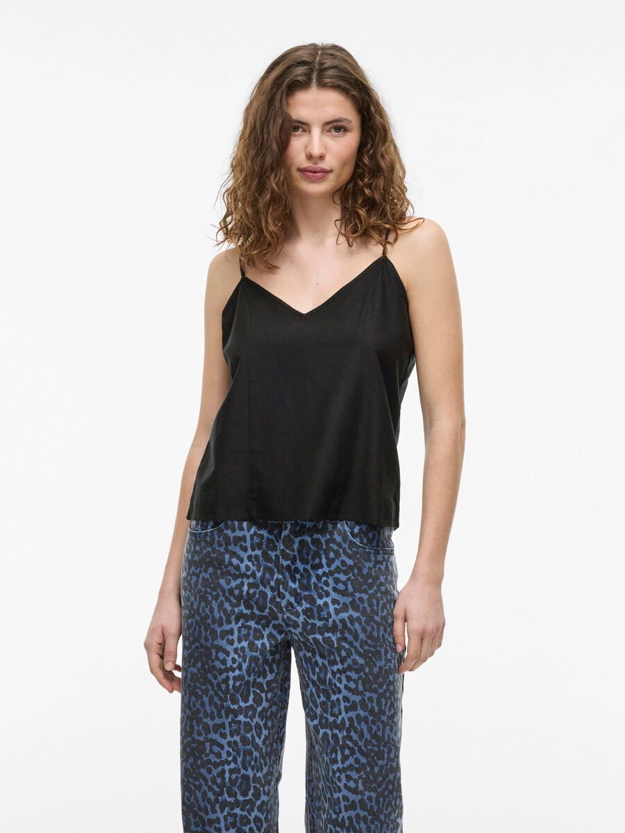VILA V-NECK STRAP TOP, Black Beauty, highres - 14104791_BlackBeauty_003.jpg