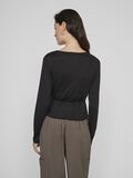 VILA LONG SLEEVED WRAP TOP, Black, highres - 14109867_Black_004.jpg