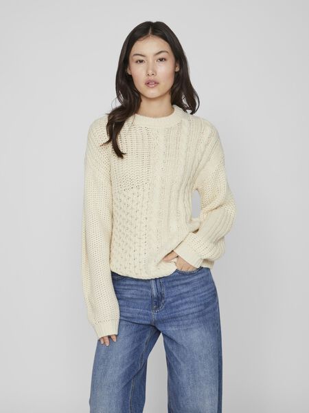 Vila DETAILED KNITTED PULLOVER, Birch, highres - 14082782_Birch_003.jpg