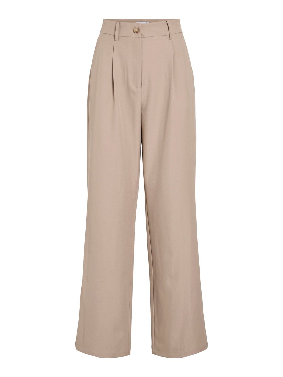 VILA HIGH WAIST WIDE-LEG TROUSERS, Savannah Tan, highres - 14104676_SavannahTan_001.jpg