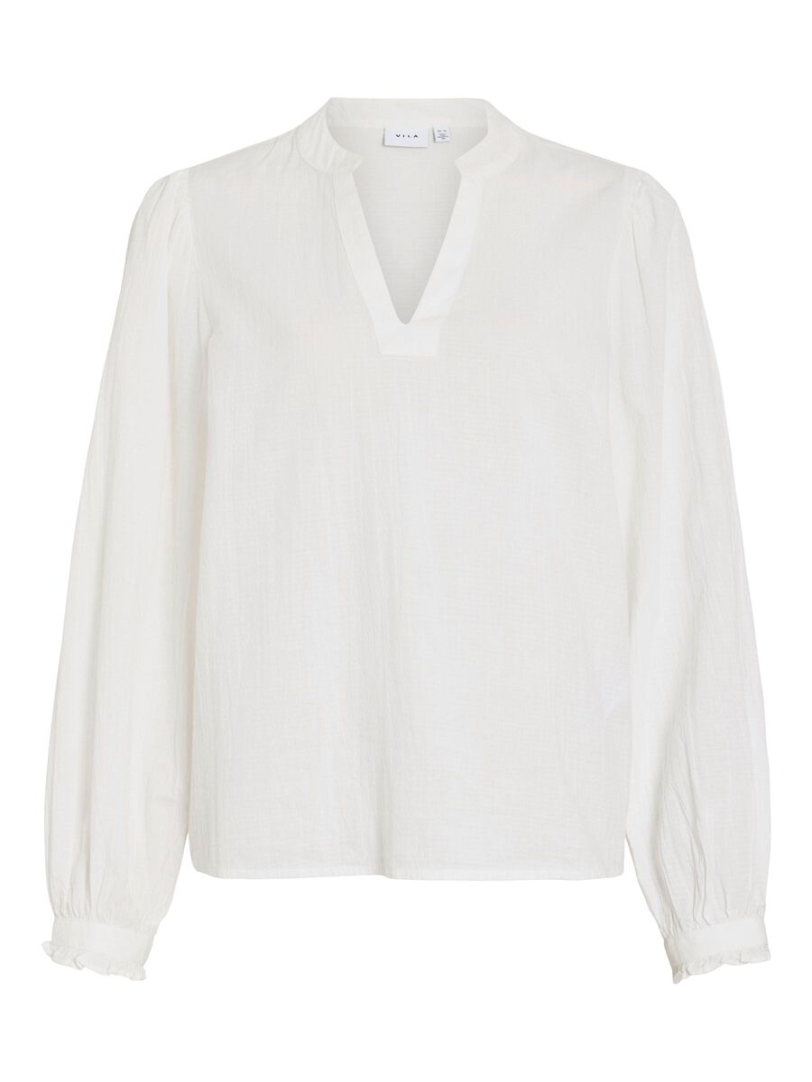 VILA V-NECK LONG SLEEVED BLOUSE, Cloud Dancer, highres - 14105205_CloudDancer_001.jpg