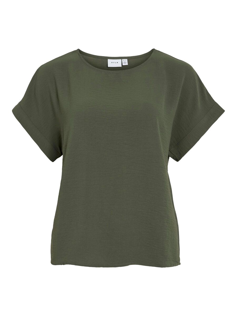 VILA ROUND NECK SHORT SLEEVED TOP, Deep Depths, highres - 14101663_DeepDepths_001.jpg