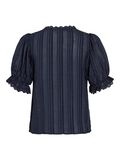 VILA V-NECK SHORT SLEEVED SHIRT, Navy Blazer, highres - 14109647_NavyBlazer_002.jpg