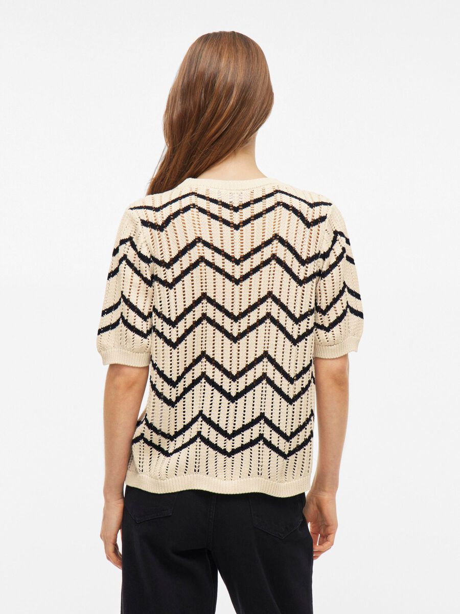 VILA SHORT SLEEVED KNITTED TOP, Birch, highres - 14105851_Birch_1175967_004.jpg