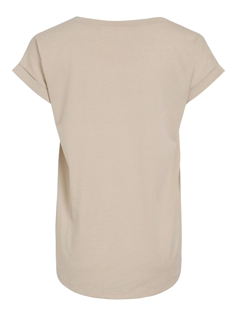 VILA VIDREAMERS ROUND NECK T-SHIRT, Cement, highres - 14083083_Cement_002.jpg
