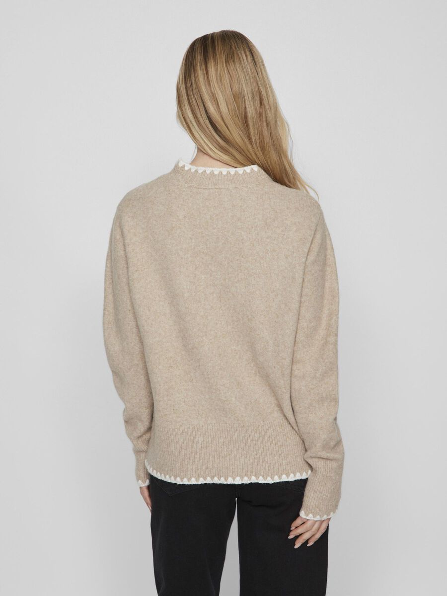 VILA STITCH KNITTED PULLOVER, Natural Melange, highres - 14098864_NaturalMelange_1123046_004.jpg