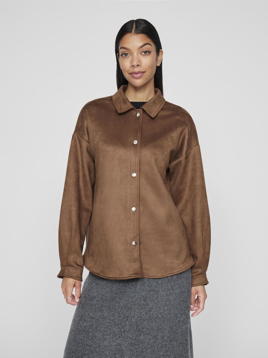 VILA LONG SLEEVED SHIRT, Fondue Fudge, highres - 14106980_FondueFudge_003.jpg