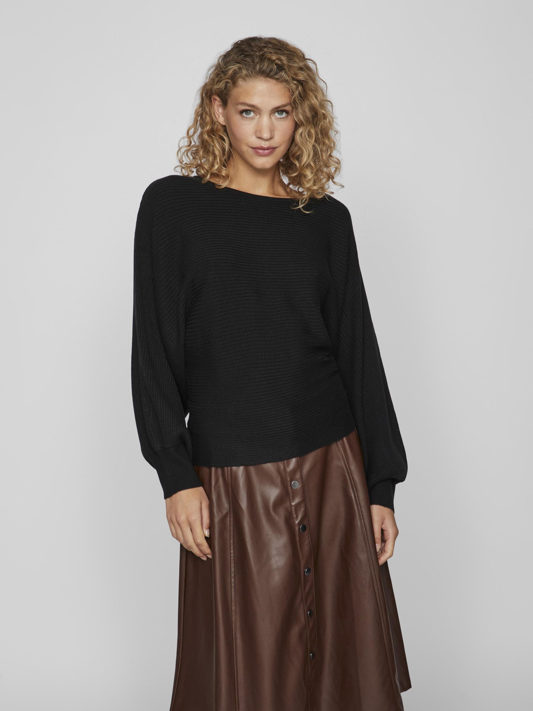 Zwarte dames sale trui met boothals