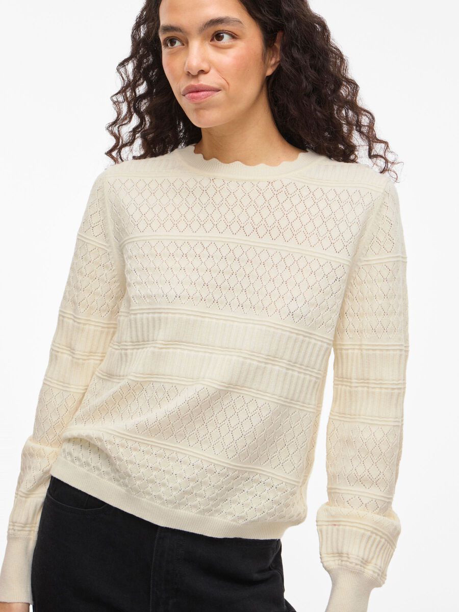 Carousel image - VIMILOS POINTELLE KNITTED PULLOVER, Whisper White | 3