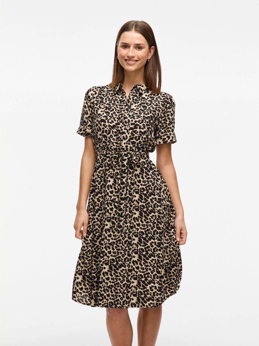 VILA SHORT SLEEVED MIDI DRESS, Nomad, highres - 14067319_Nomad_1218997_003.jpg