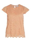 Vila LACE SHORT SLEEVED TOP, Shell Coral, highres - 14096588_ShellCoral_001.jpg