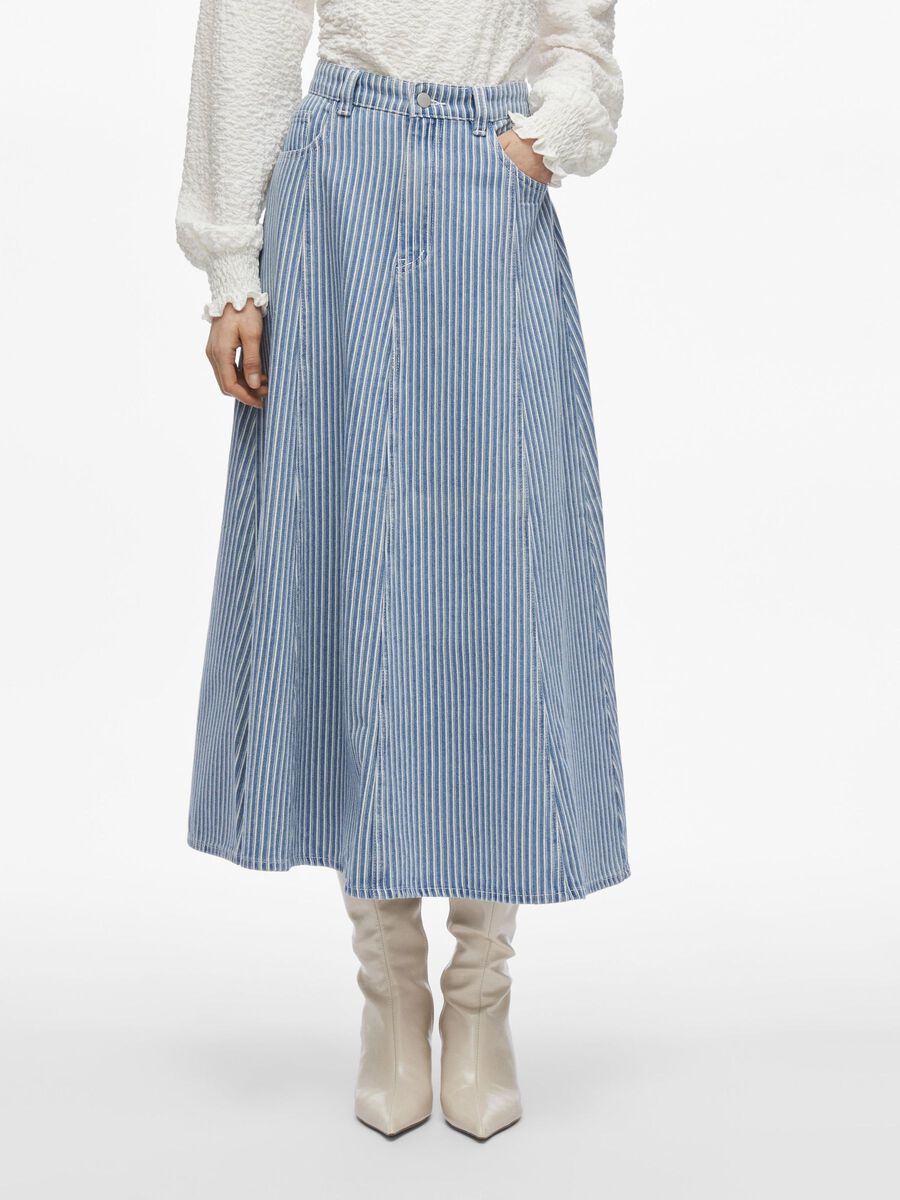 VILA HIGH WAIST MIDI SKIRT, Medium Blue Denim, highres - 14108054_MediumBlueDenim_1194261_003.jpg